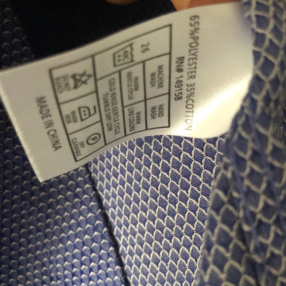 TRULY - SLIM FIT TEXTURED BUTTON DOWN SHIRT BLUE MENS MEDIUM - Picture 7 of 10